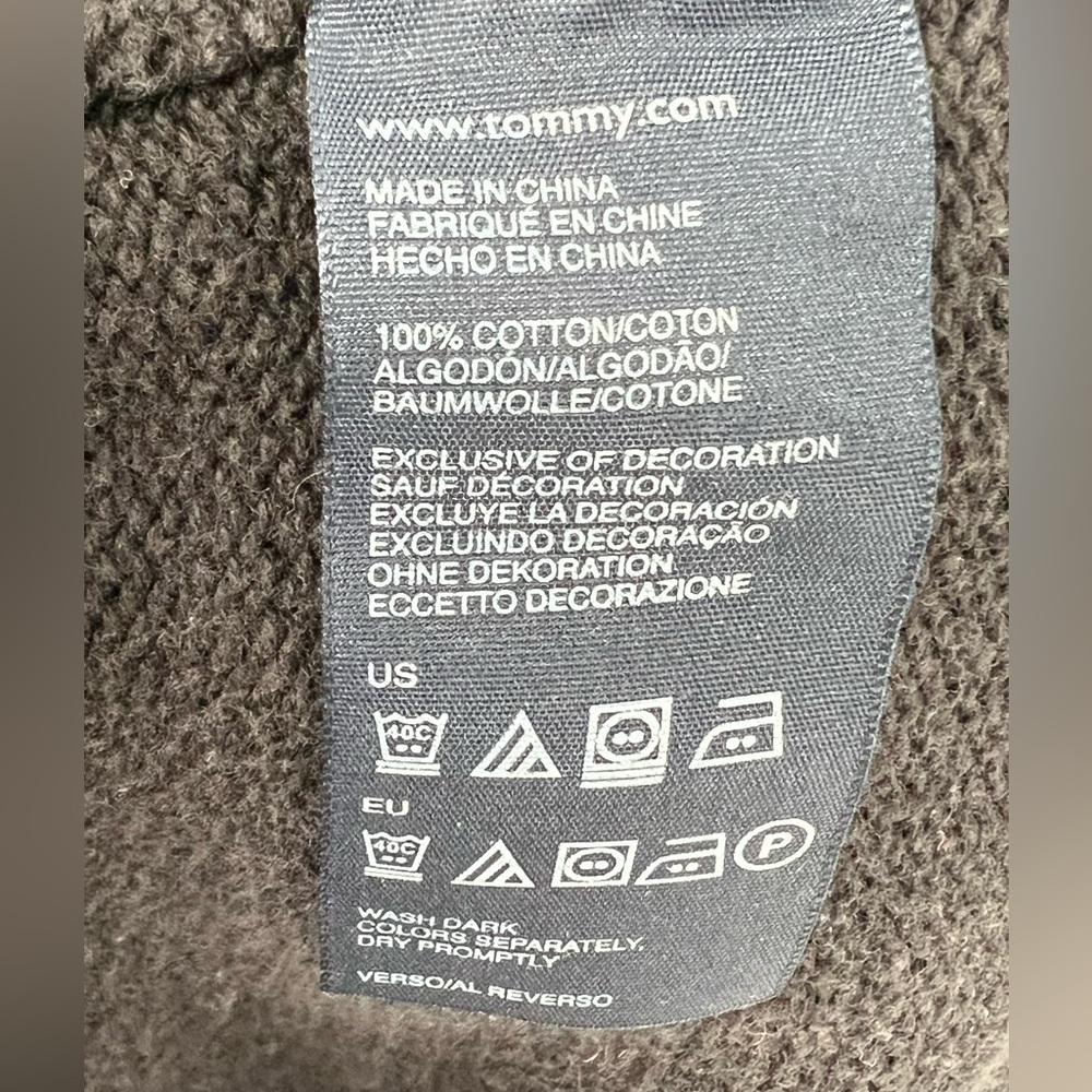 TOMMY HILFIGER 100%‎ COTTON CLASSIC QUARTER ZIP BLUE PULLOVER SWEATER - Picture 7 of 7